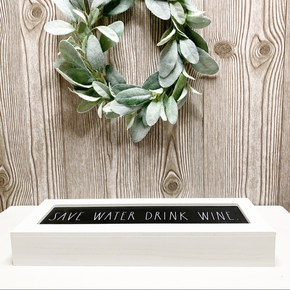 NWT🍷Rae Dunn SAVE WATER DRINK WINE Sign - Picture 8 of 10